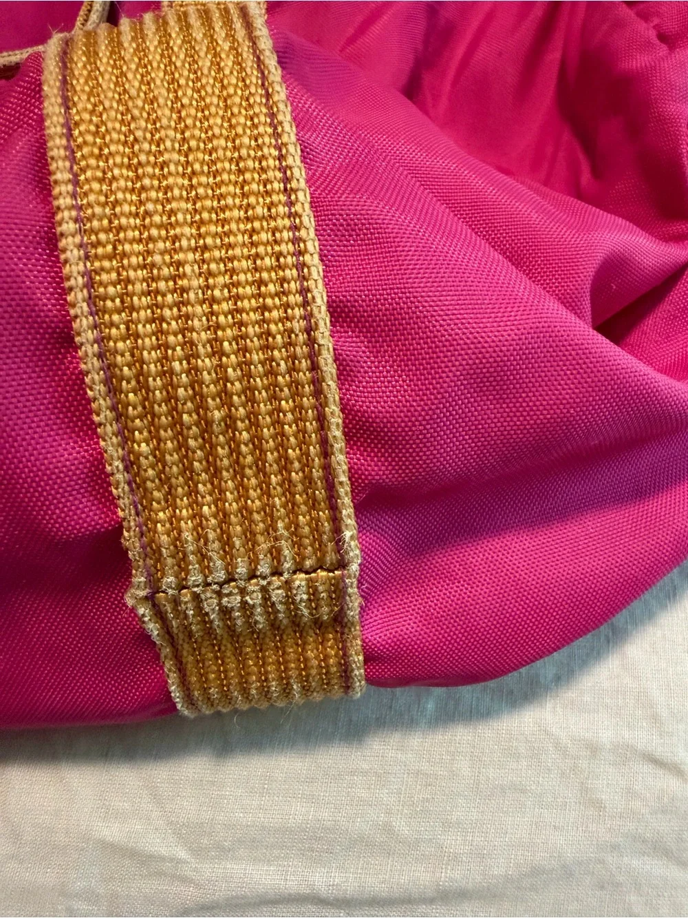 Nike Pink Travel Duffel with Yellow Handles